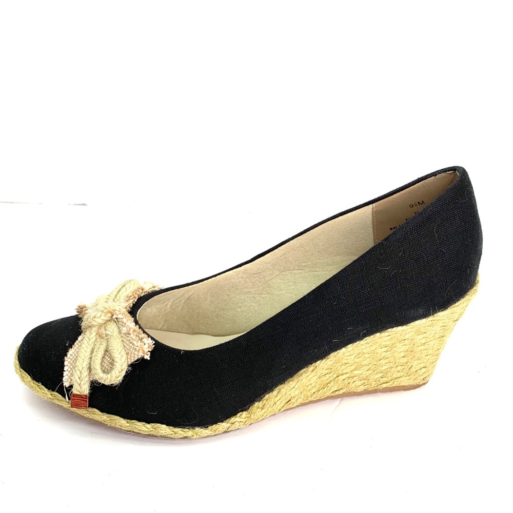 FITZWELL Casual Summer Black Canvas and Jute Espadrilles, 9.5M - Picture 5 of 10